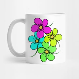 colorful blooming flower, flowery, floral pattern Mug